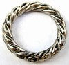 Metallook ring 38mm donkerzilverkl. gedraaid p.s.