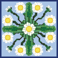 Borduurpakket wit/groen/blauw 17x17cm