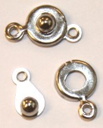 Slotje druksluiting zilverkleurig 7,5mm 5st