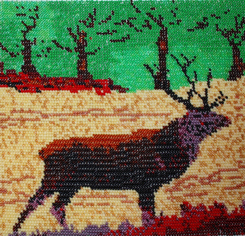 Borduurpakkert hert 22x22cm.