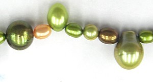 Parel diverse kleuren groen mix ca 40cm.