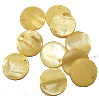 Schelphanger 20mm rond goudgeel per zakje