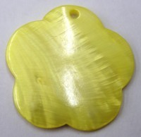 Schelphanger 40mm bloem geel 2st