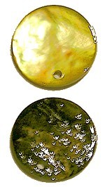 Schelphanger 15mm rond goudbruin 10st