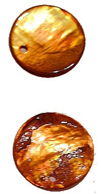 Schelphanger 20mm rond goudbruin 5st