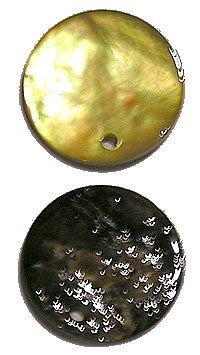 Schelphanger 25mm rond beigebruin 5st