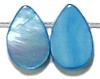 Schelpkraal druppel 9x12mm blauw 10 stuks