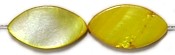 Schelpkraal ruit 18x10mm geel 6 stuks