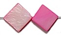 Schelpkraal ruit 11x11mm rose 10 stuks