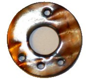 Schelp tussenstuk 25mm 5 ogen grijs per stuk