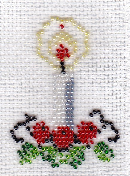 Borduurpakket kaars met takjes 7x9cm