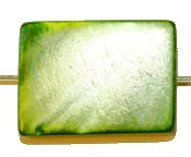 Schelpkraal  20x15 plat parelmoergroen 4st