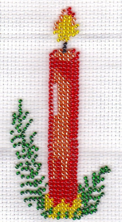 Borduurpakket kaars met takjes 14x7cm