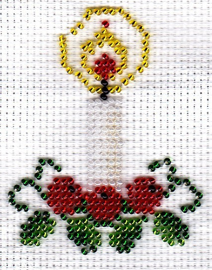 Borduurpakket brandende kaars 7x9cm