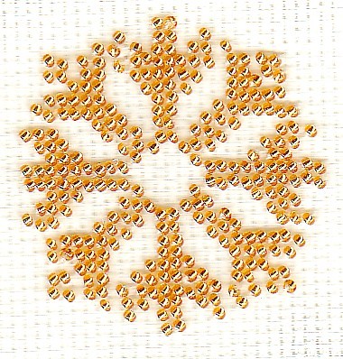 Borduurpakket sneeuwster goud 6x6cm