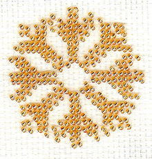 Borduurpakket sneeuwster goud 6x6cm