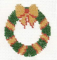 Borduurpakket kerstkrans 7x8cm