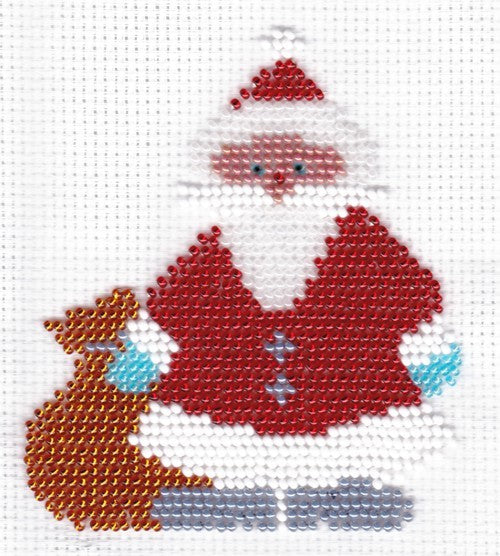 Borduurpakket kerstman 10x11 cm
