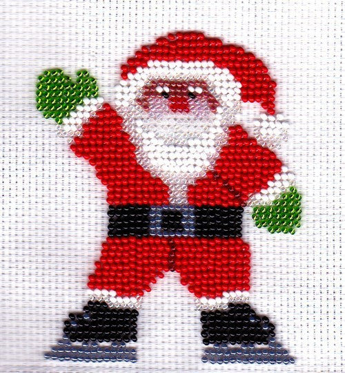 Borduurpakket kerstman zwaaiend 9x12cm