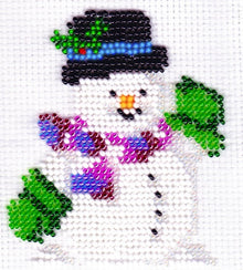 Borduurpakket sneeuwpop 9x10cm