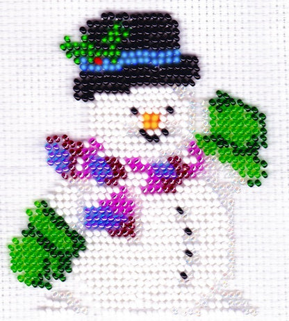 Borduurpakket sneeuwpop 9x10cm