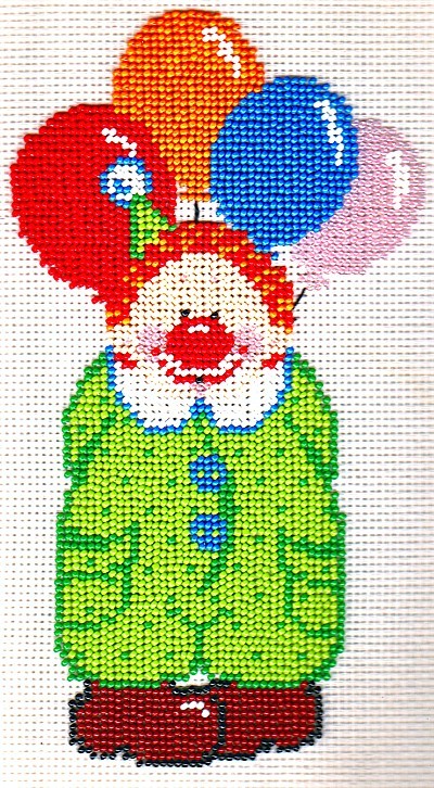 Borduurpakket clown 24x14cm.