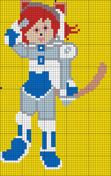 Borduurpakket Spacecat 17x11cm.