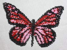 Borduurpakket vlinder rose/rood 13x16cm