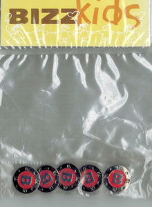 Knoop 17mm metaal rood met letter B 5st