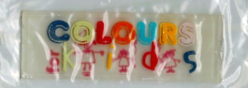 Applicatie Coulours Kids 25x75mm wit