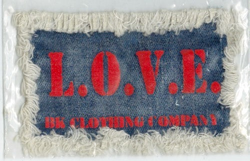 Applicatie Jeans LOVE 50x80mm grijsblauw
