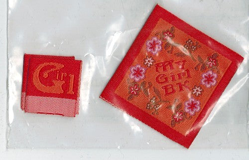 Applicatie My Girl in bloemen 1x40mm + 2x20mm rood