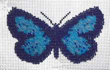 Borduurpakker vlinder blauw/zwart 9x14cm.