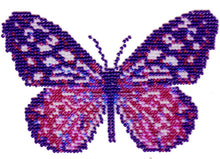 Borduurpakket vlinder roze/paars 10x16cm.