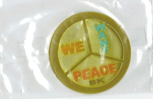 Applicatie We Want Peace 50mm rond groen