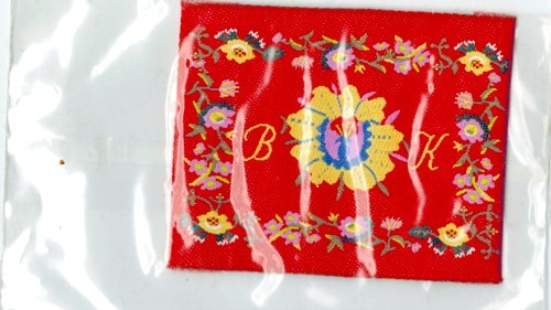 Applicatie 45x55mm BK in bloemen rood