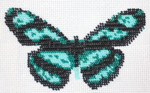 Borduurpakket vlinder groen/zwart 9x16cm.