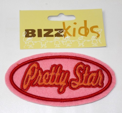 Applicatie Pretty Star 11cm. donker roze