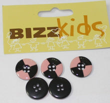 Knoop 18mm rose/zwart 5st
