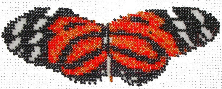 Borduurpakket vlinder oranje/zwart 7x19cm