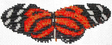 Borduurpakket vlinder oranje/zwart 7x19cm