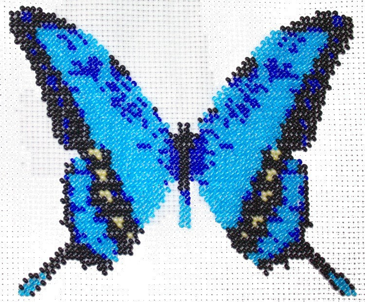 Borduupakket vlinder blauw 13x15cm