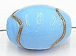 glaskraal ovaal 18x14mm turkoois goud bewerkt 5 st