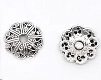 Kralenkapje 12mm bloemmotief zkl. 10st
