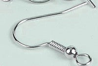 Oorhaakje 20mm met balletje rhodium. 5paar