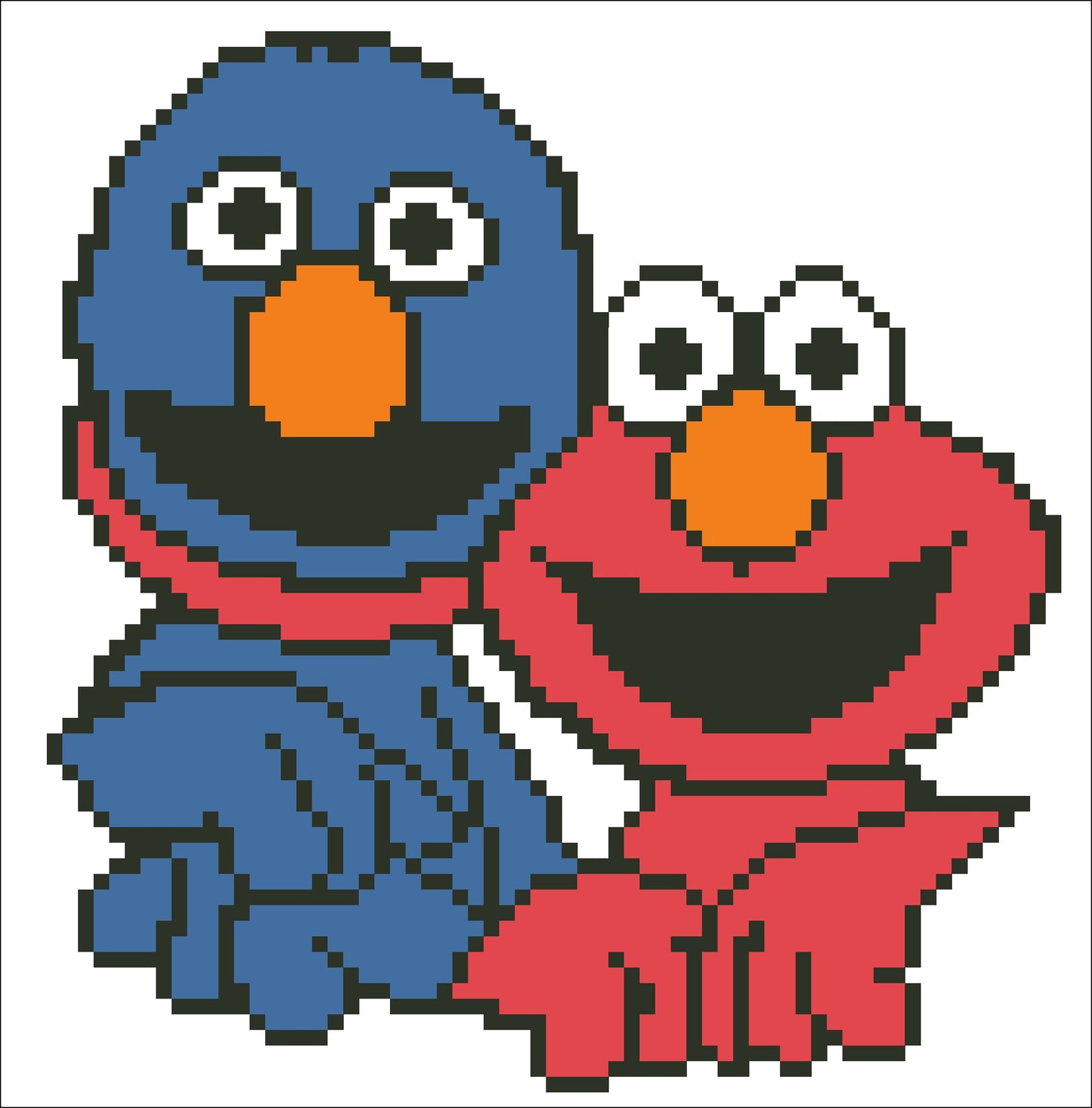 Borduurpakket elmo en govert 15x15cm