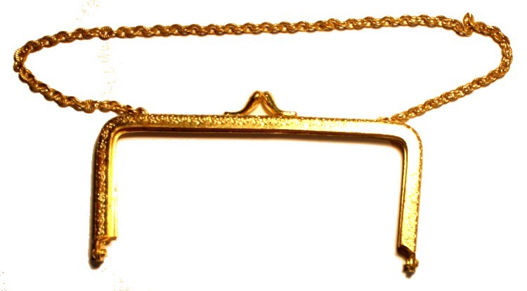 Tasbeugel 11.5cm recht goudkl. met ketting p. st