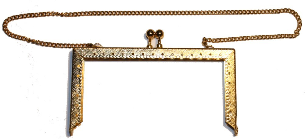Tasbeugel 10cm recht goudkl. met ketting p. st