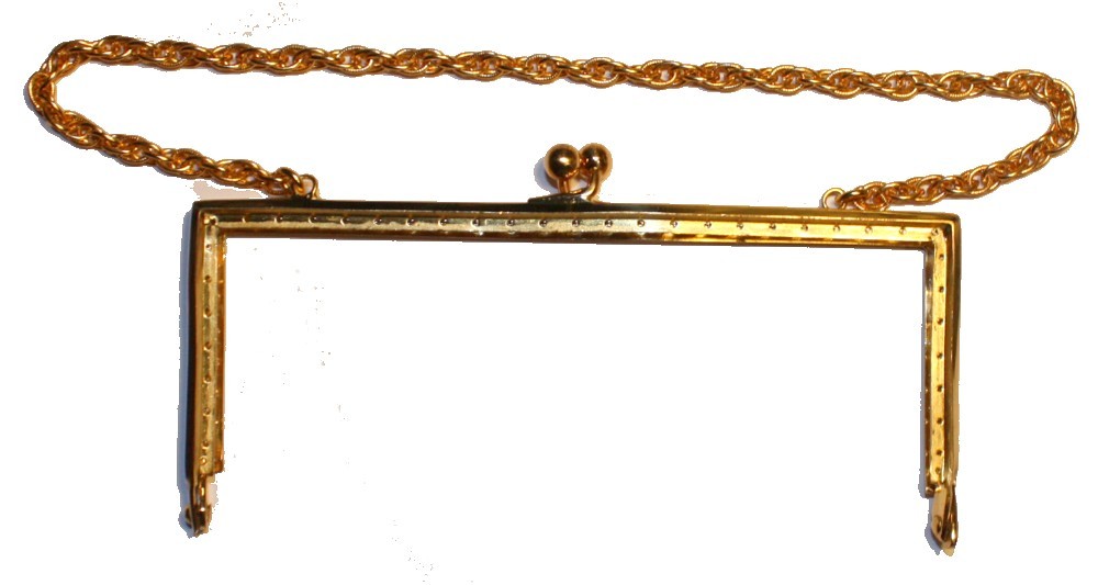 Tasbeugel 14cm recht goudkl. met ketting p. st