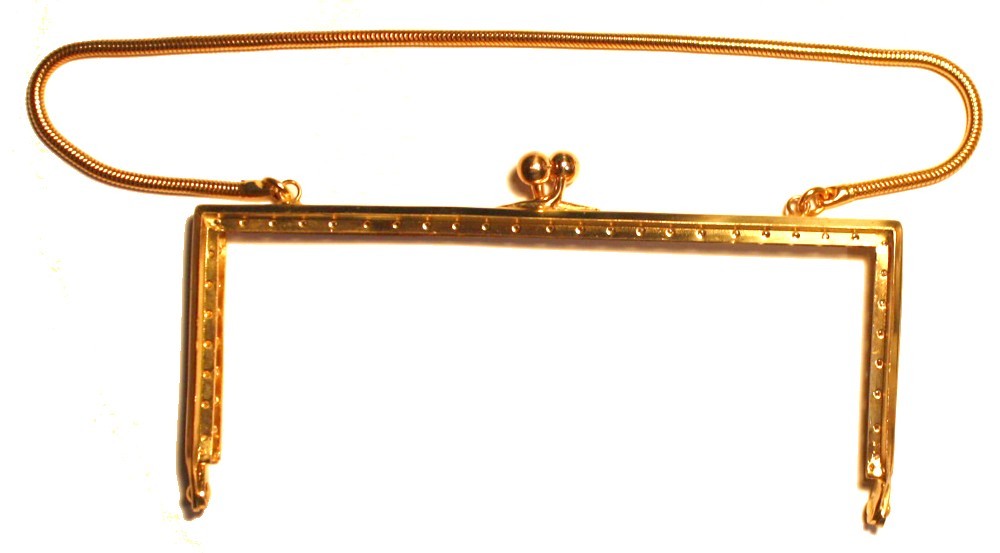 Tasbeugel 13,5cm recht goudkl. met ketting p. st